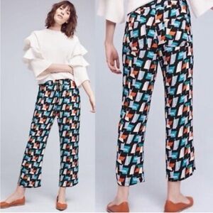Anthropologie Hei Hei Colorful Geometric Drawstring Cropped Pants sz S